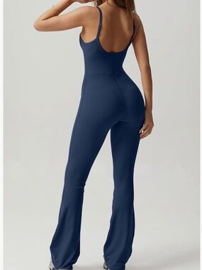 Amazon Navy Scoop-Back Slim Jumpsuit